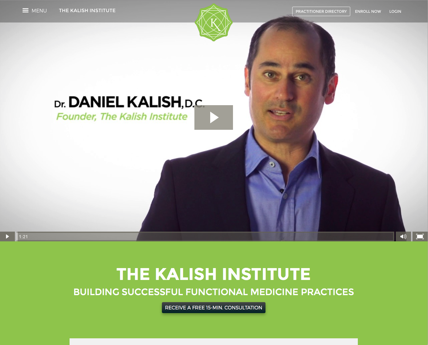 Screenshot of Kalish Website (Home)