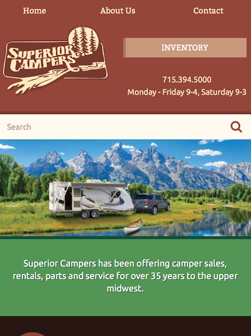 Superior Campers Mobile Screenshot