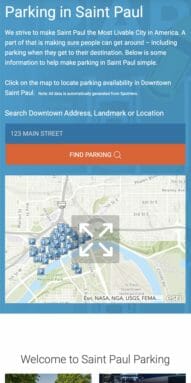 Screenshot of Parking page on StPaul.gov